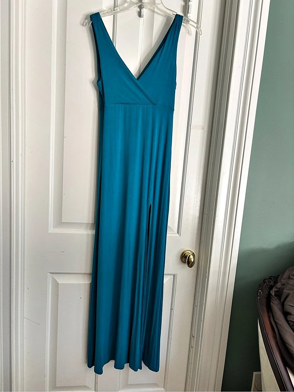 Forever 21 Wrap Neck Maxi Dress in Blue Size Medium used once